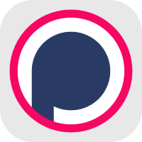 Patreon logo with dark blue and pink colors.