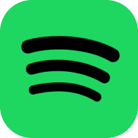 Spotify logo with green background and black sound waves.
